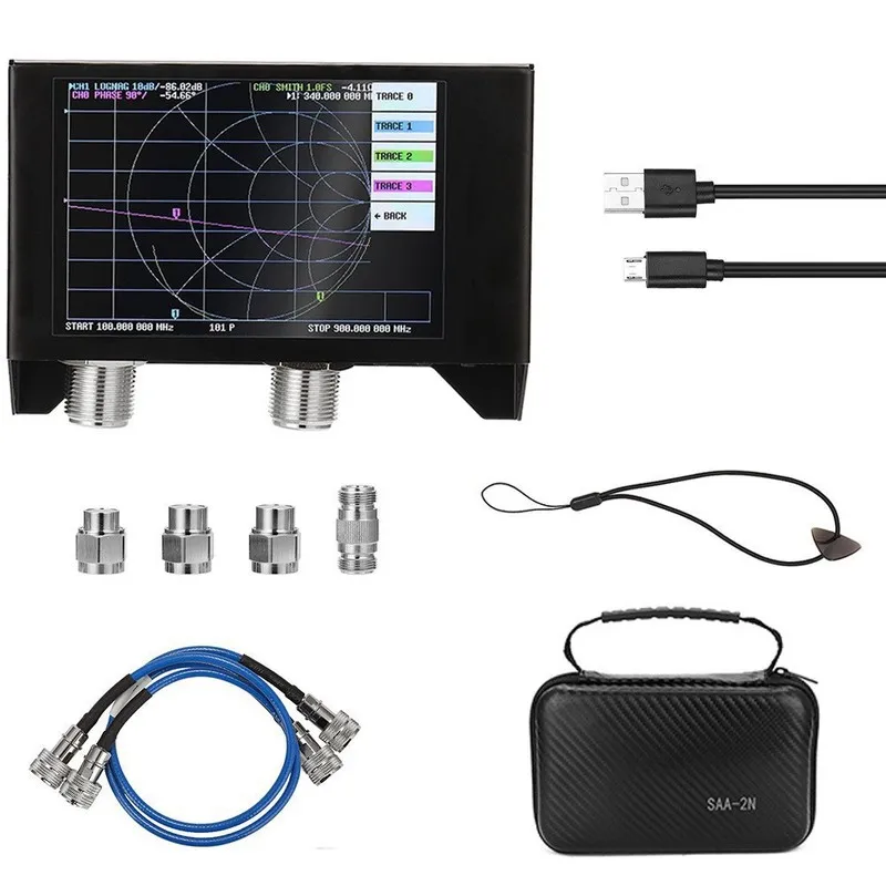 Анализатор цепей 4 Inch SAA-2N NanoVNA V2 3GHz 2.2 Network Analyzer HF VHF UHF A