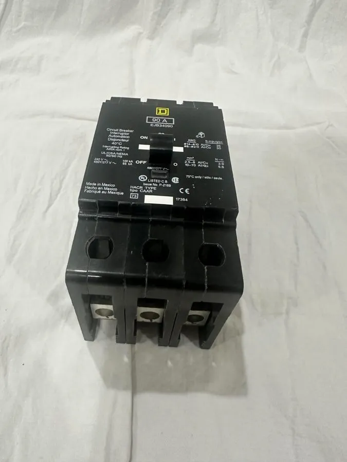 Автоматический выключатель Square D EJB34090 3 Pole 90 amp 480v Circuit breaker  — фото лота 1