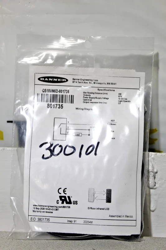 Фотоэлектрический датчик Banner QS18VN6D-801735 All Purpose Photoelectric Sensor