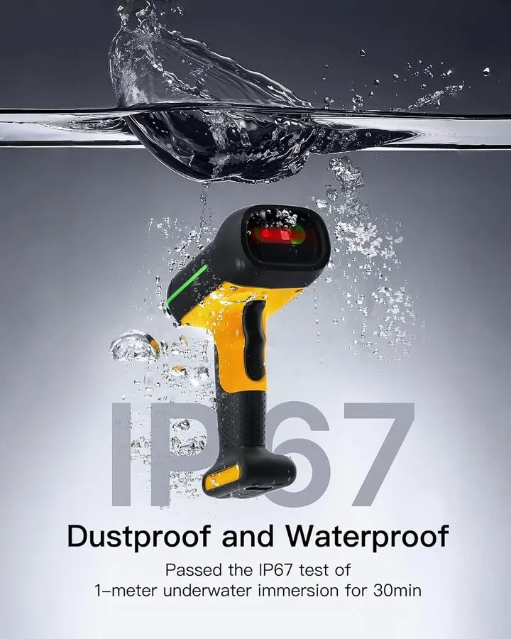 Сканер штрих-кода Inateck 1D 2D Industrial Barcode Scanner Bluetooth Wireless IP