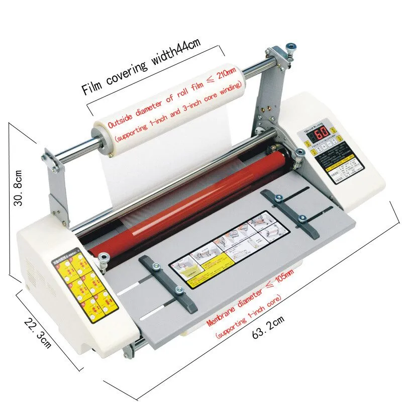 Ламинатор Electric A2 High Speed Hot Cold Roll Laminator Machine 17.3in A2 Roll 