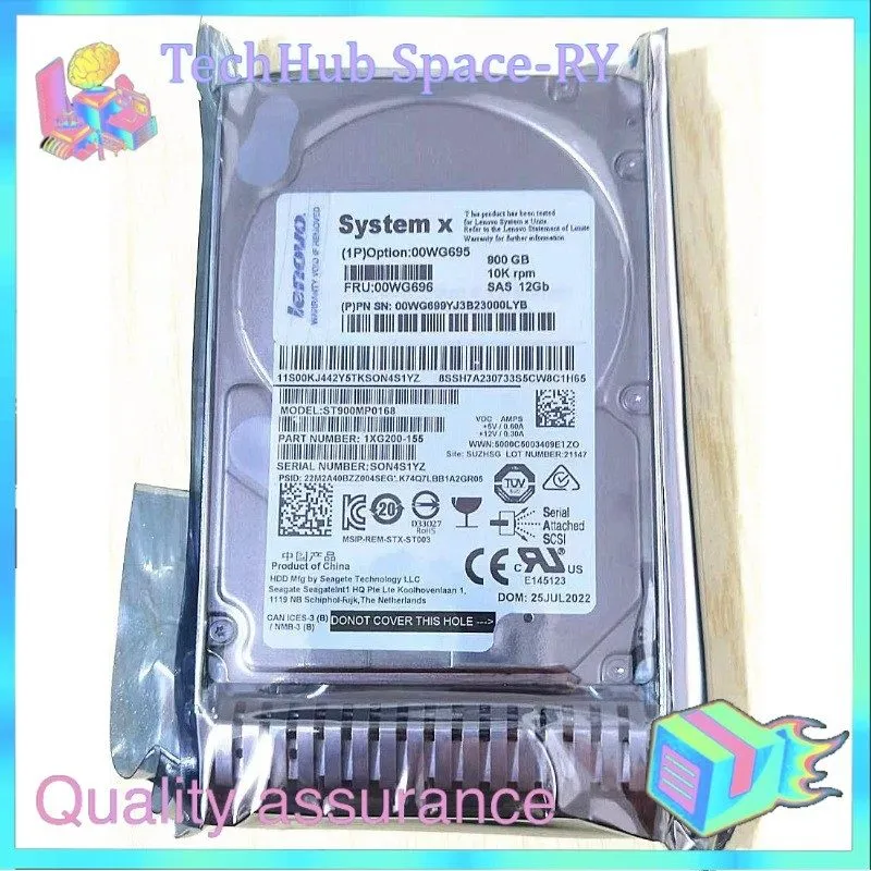 Жёсткий диск Lenovo 00WG695 00WG696 00WG699 900GB 12Gbps 10K 2.5" SAS HDD HARD D