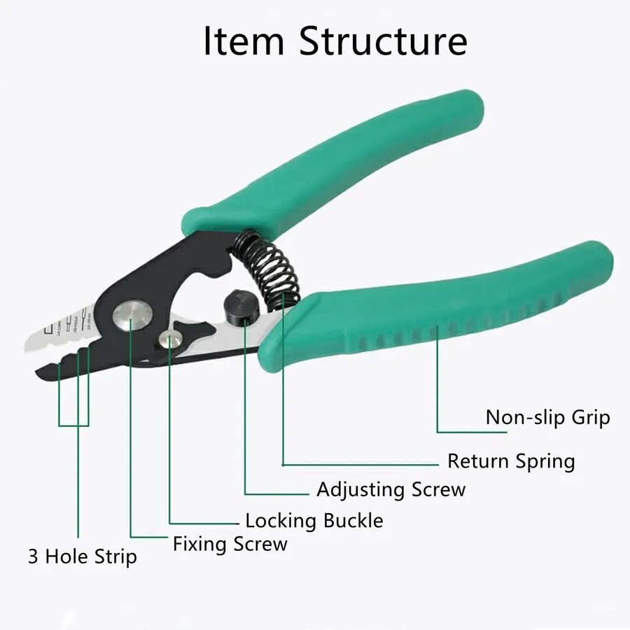 Стриппер 3-Hole Fiber Optic Stripper, 1.6-3.0mm, 250-900m, 125-250m, 6 Inch Leng — фото лота 1