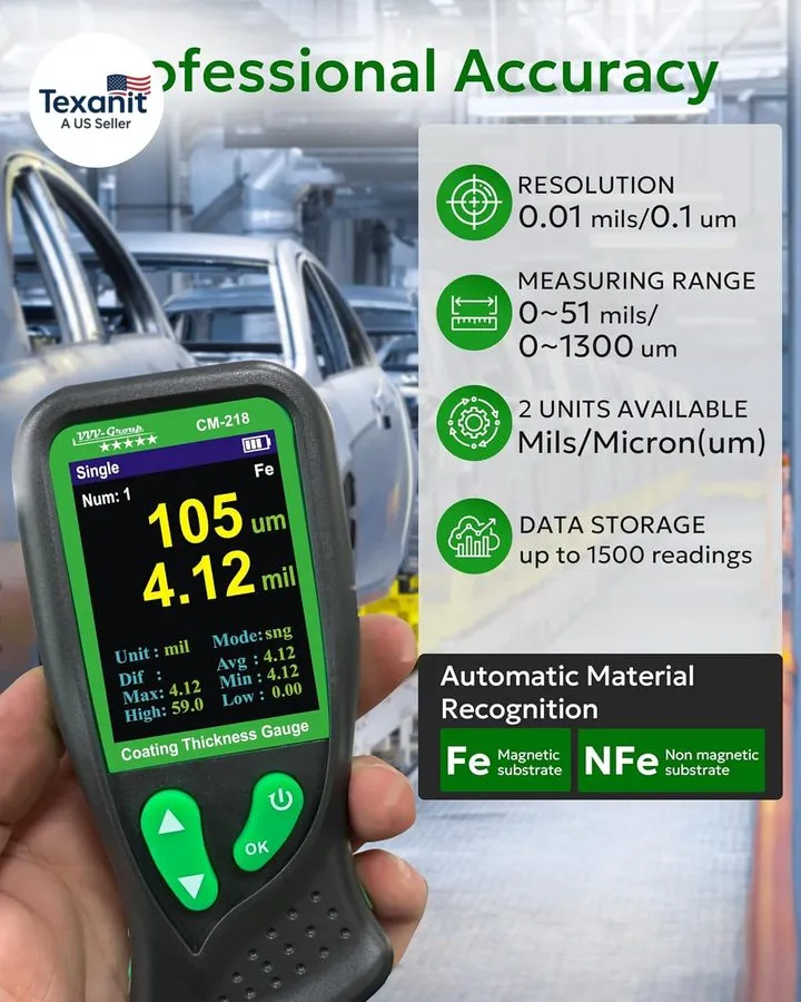 Толщиномер Digital Coating Thickness Gauge CM-218 Mil Micron Paint