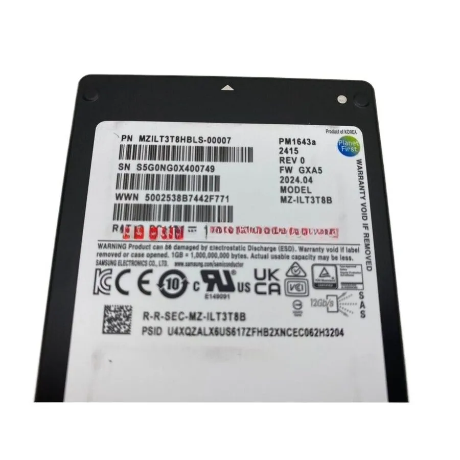 SSD-накопитель 3.84TB SSD Samsung PM1643a 2.5" SAS MZ1LT3T8HBLS-00007 MZ-ILT3T8B