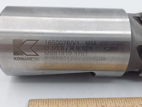 Режущий инструмент Kennametal 2" End Mill 6-Flute Carbide Tipped Radius 0.375" L