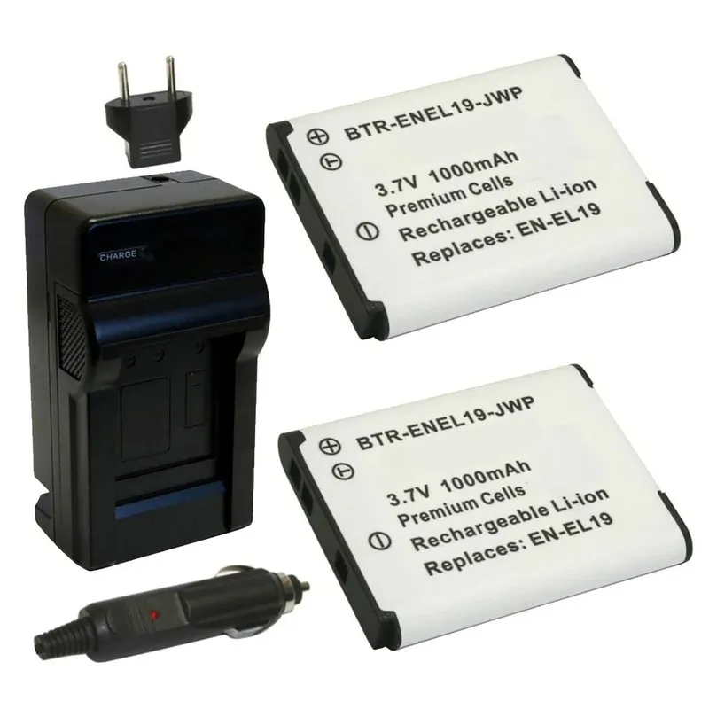 Аккумулятор Replacement для Nikon Coolpix S6700 Battery (2-Pack, 1000mAh) and Ch