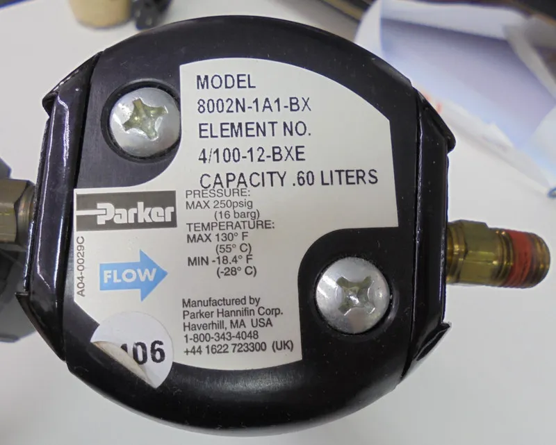 Трубопроводная арматура Parker Model 8002N-1A1-BX Compressed Air Filter and Pres