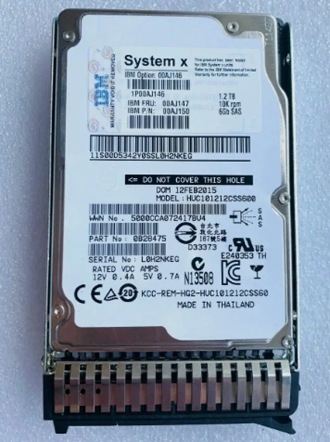 Жёсткий диск LENOVO 1.2TB 10K 6G 2.5INCH G3HS SAS HDD 00AJ146 WIPED