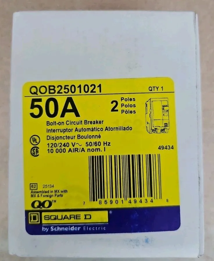 Электрооборудование QOB2501021 2Pole 50Amps 120/240Volt 120V w/Shunt BOLT-ON Squ