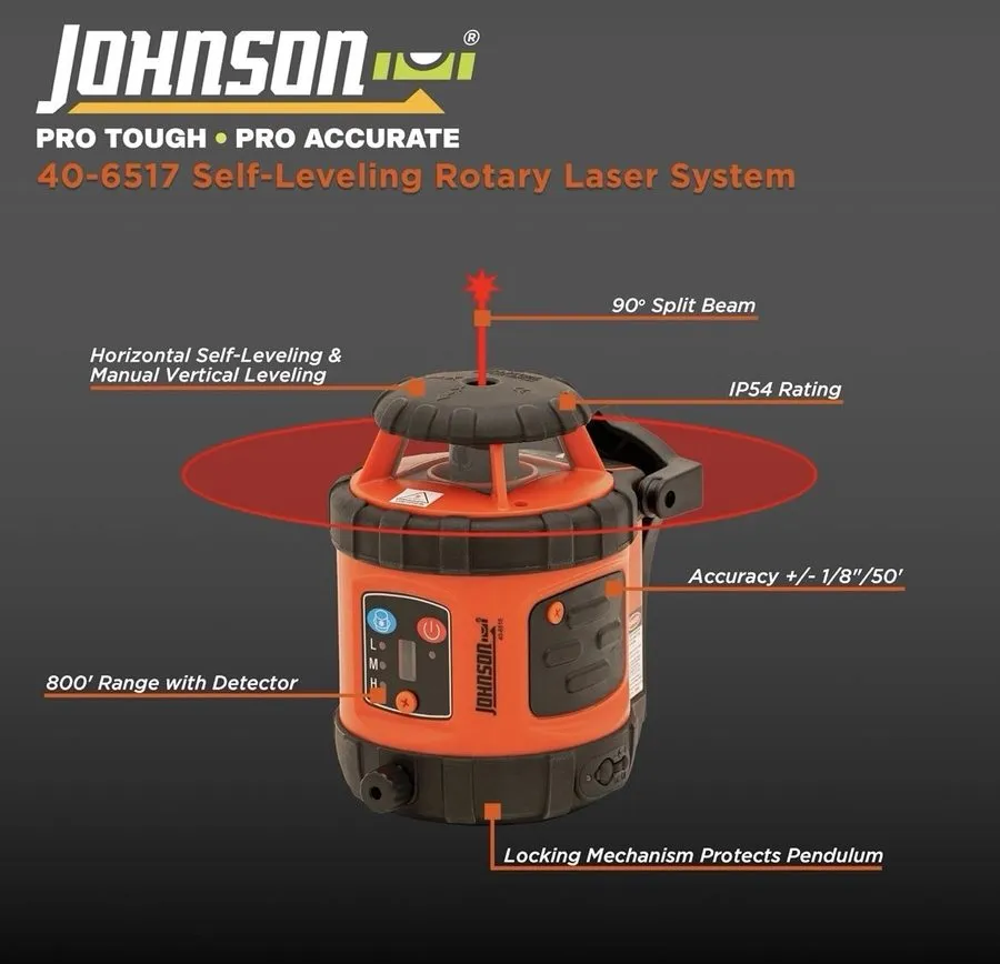 Нивелир JOHNSON LEVEL 40-6517 ROTARY LASER SELF LEVELING LEVEL KIT SALE 4453460