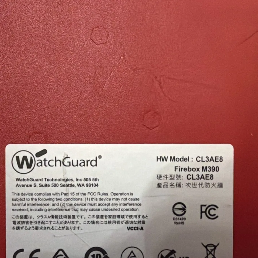 Межсетевой экран WatchGuard Firebox M390 Firewall CL3AE8 — фото лота 2