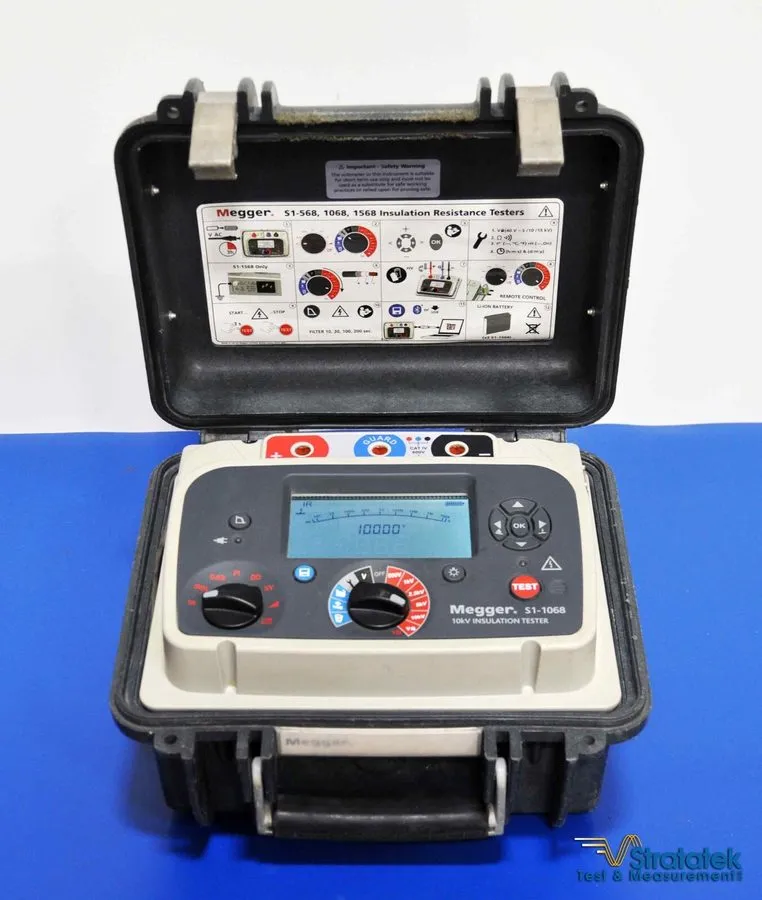 Тестер MEGGER S1-1068 10KV INSULATION TESTER W/ LEADS & CHARGER