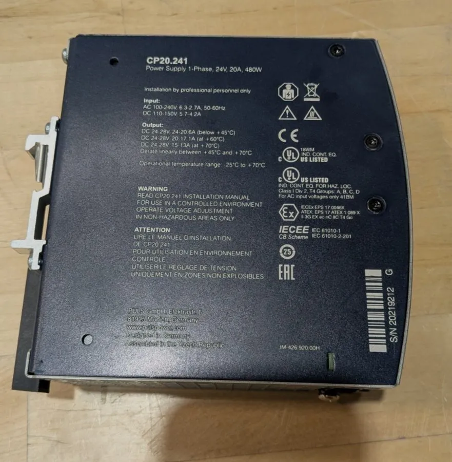Блок питания PULS CP20.241 AC-DC Power Supply 480W 24 to 28VDC DIN Rail — фото лота 2