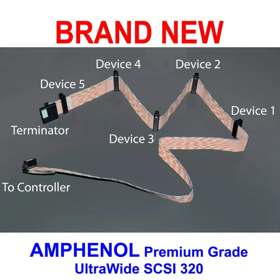 Разъём Amphenol Spectra Strip internal SCSI Cable w Terminator 6-Connector 48” L