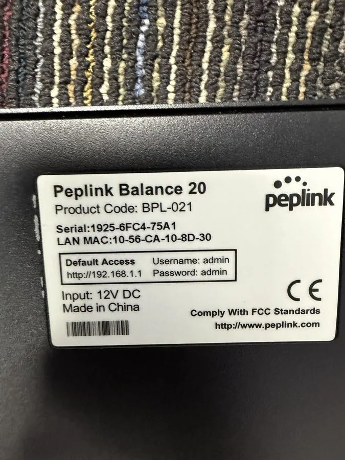Маршрутизатор Peplink Balance 20 BPL-021 4-Port Dual-WAN Switch Modem
