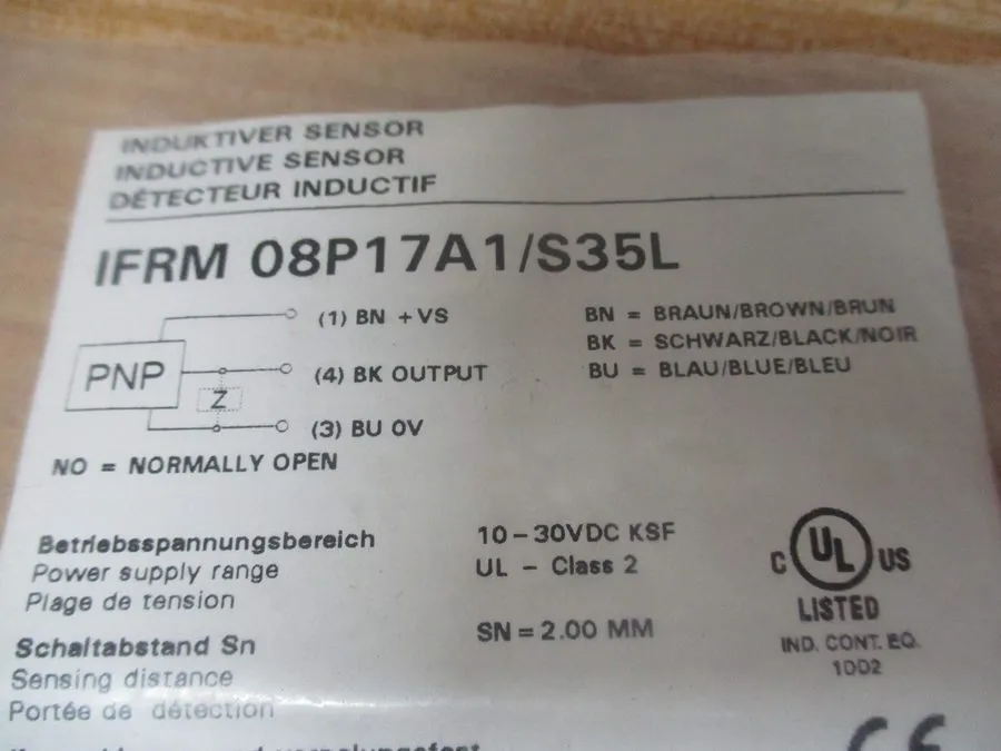 Датчик приближения Baumer IFRM 08P17A1/S35L 10-30 VDC Inductive Proximity Sensor