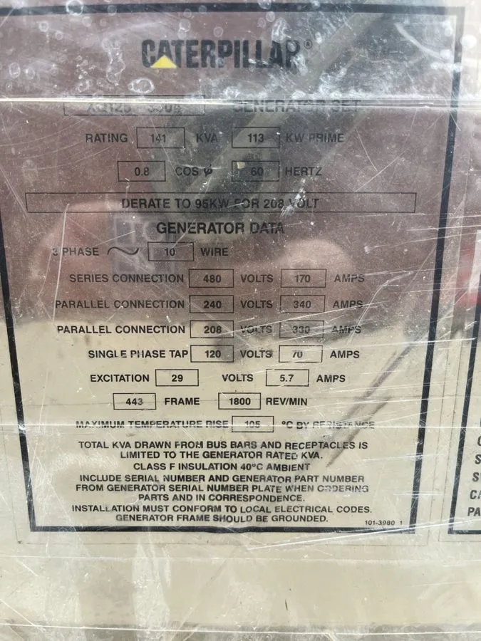 Дизель-генератор 113kW Caterpillar 3304 SR4B Mobile Diesel Generator — фото лота 1