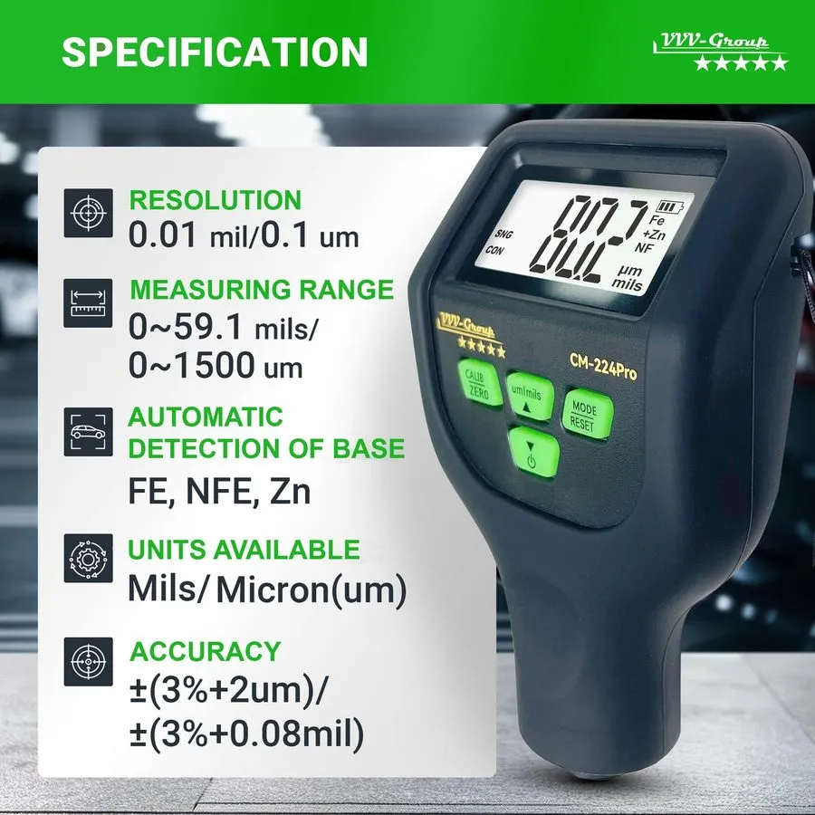 Толщиномер Paint Thickness Gauge CM-224Pro Automotive Coating Thickness Meter 0– — фото лота 1