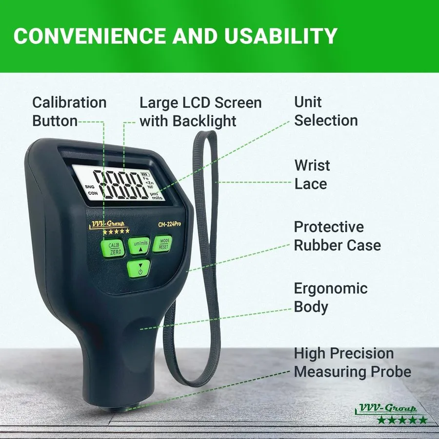 Толщиномер Paint Thickness Gauge CM-224Pro Automotive Coating Thickness Meter 0– — фото лота 2
