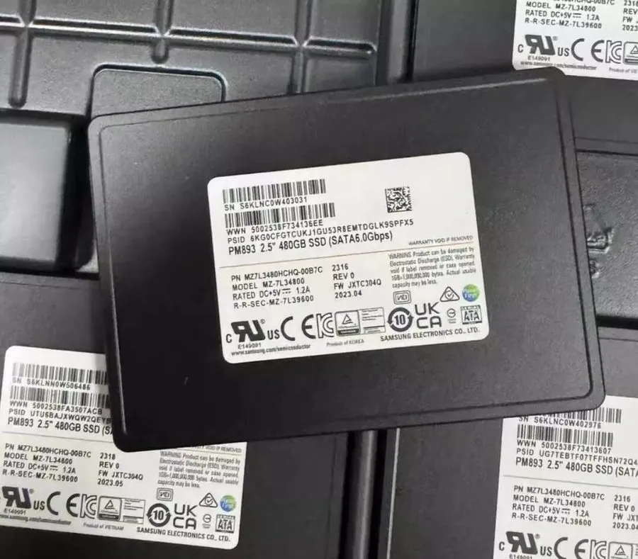 SSD-накопитель Samsung PM893 480GB SSD 2.5" SATA III TLC Solid State Drive MZ7L3 — фото лота 1