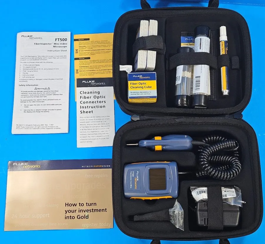 Тестер Fluke Networks FT500 Fiber Inspector Mini w/Deluxe Optical Cleaning Kit