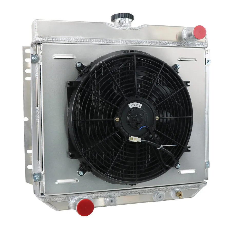 Вентилятор 3-ROW RADIATOR+SHROUD FAN для 63-1977 Ford Falcon/Mustang/Maverick/Co
