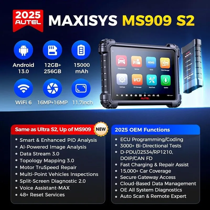 Диагностический сканер 2026 Autel MaxiSys MS919 S2 AI Diagnostic Scanner VCMI2 O — фото лота 2