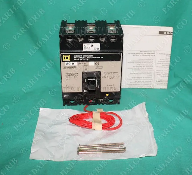 Автоматический выключатель SQUARE D Circuit Breaker w/ Auxiliary 80 Amp 3 Pole 4