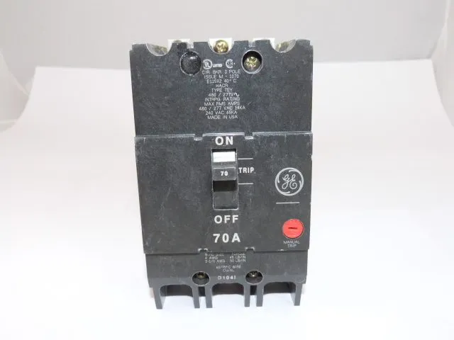 Автоматический выключатель ABB / General Electric GE TEY370 3p 70a 480v Circuit 
