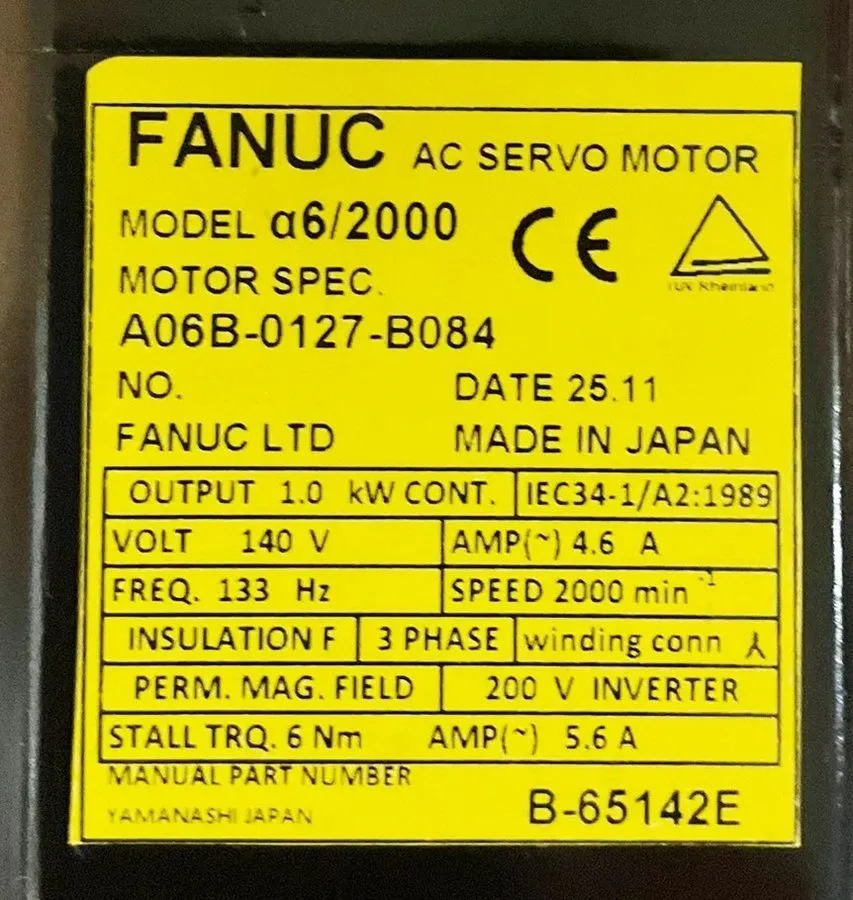Серводвигатель Fanuc A06B-0127-B084 AC Servo Motor — фото лота 2
