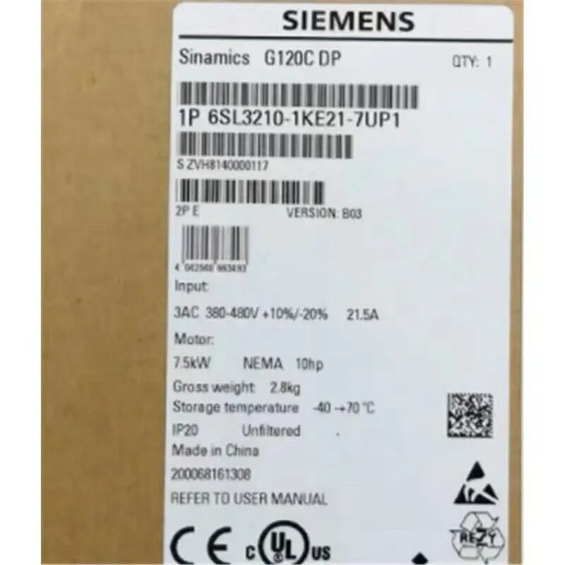 Частотный преобразователь 6SL3 210-1KE21-7UP1 SIEMENS SINAMICS G120C Rated Power