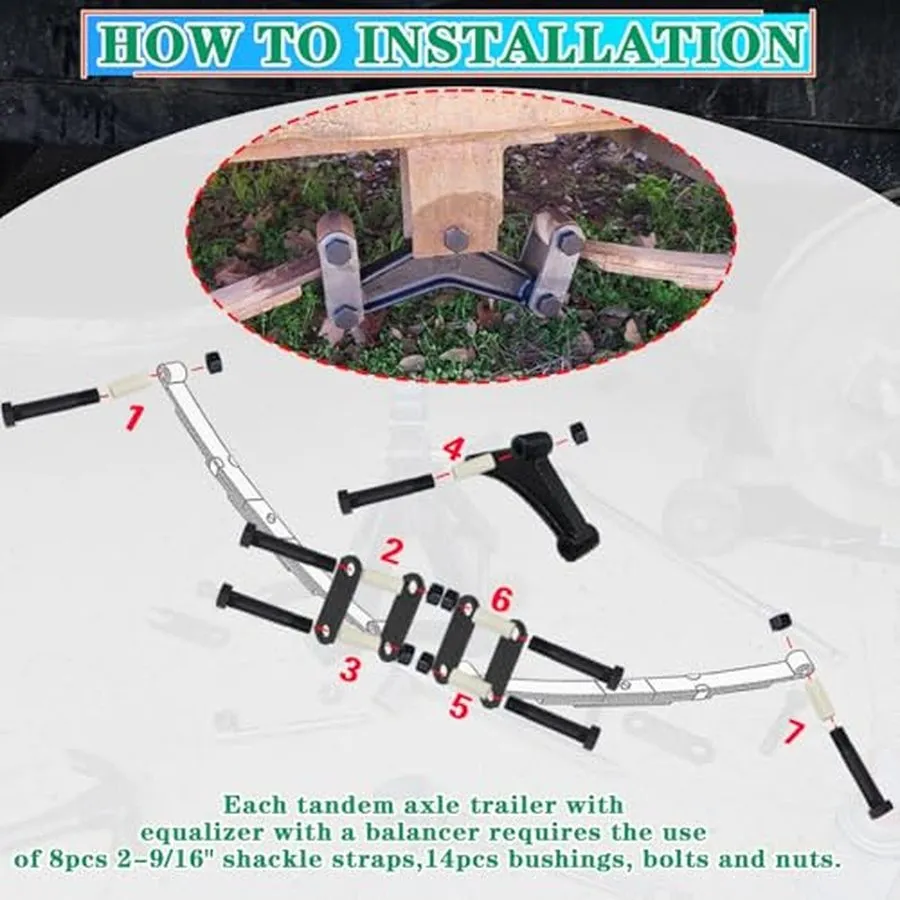 Складское оборудование Trailer Axle Equalizer 256L Shackle Kit для 3500lb to 520