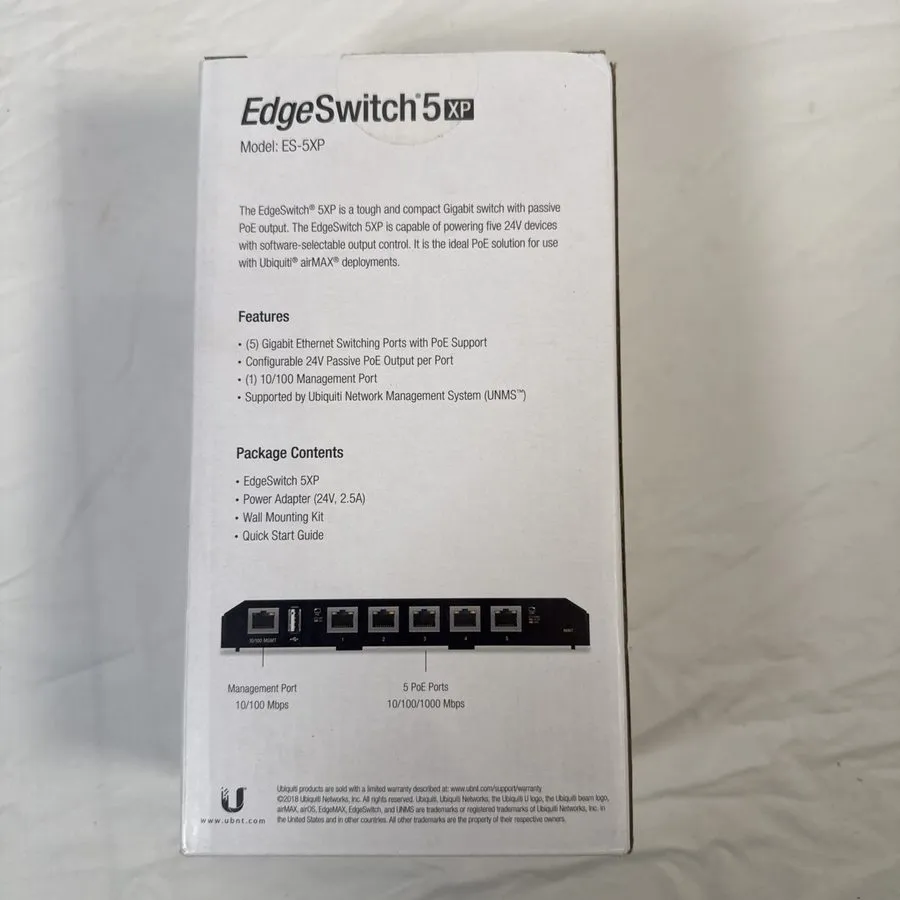 Коммутатор Ubiquiti EdgeSwitch 5XP ES-5XP 5-Port Gigabit 24V PoE Managed Switch