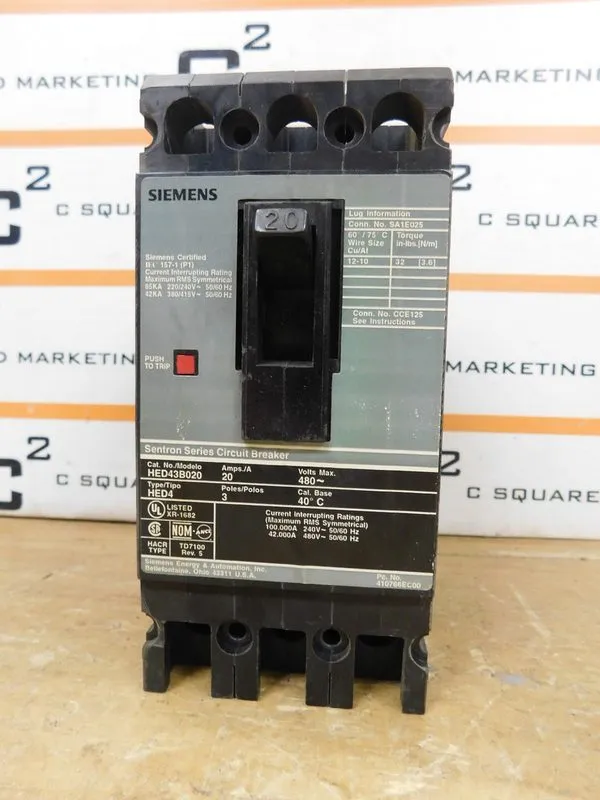Автоматический выключатель Siemens Sentron Series 3 pole circuit breaker 20A 480