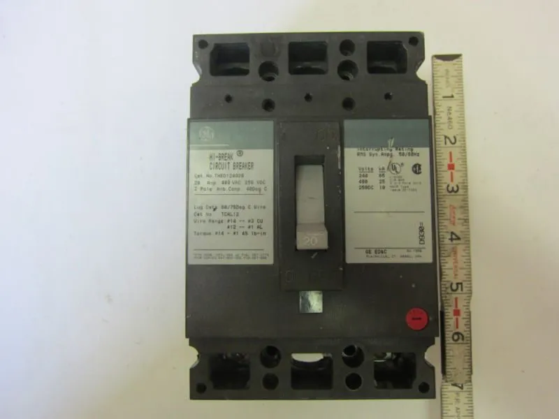 Автоматический выключатель THED124020 General Electric 20A 2P 480V 250VDC Bolt-O