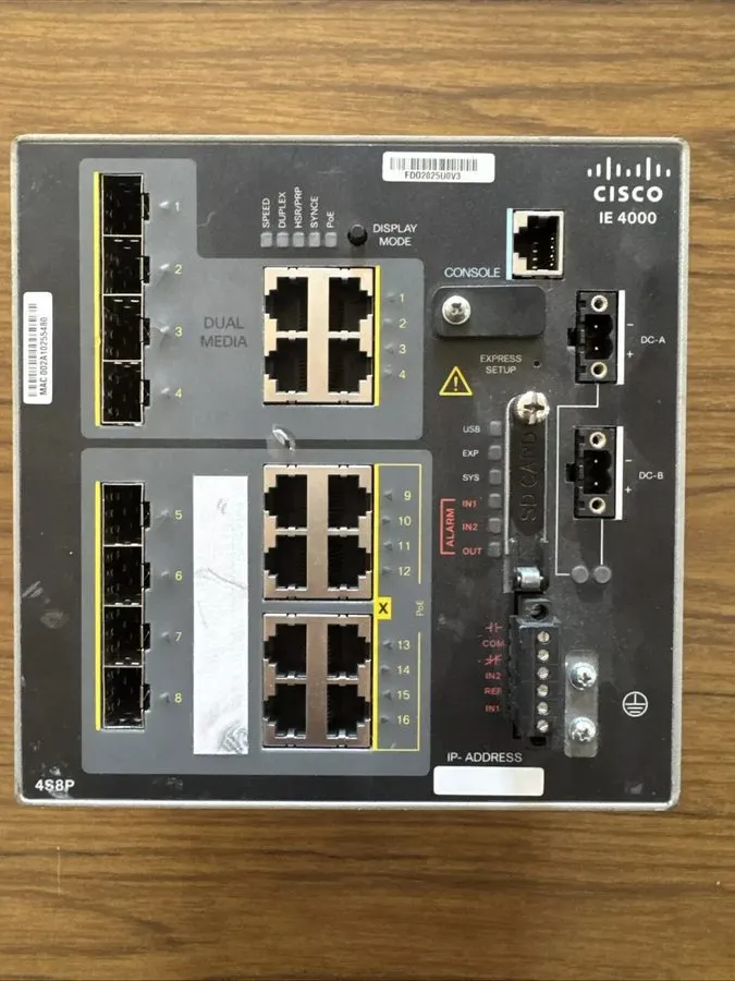 Коммутатор Cisco IE-4000-4S8P4G-E PoE+ Gigabit Industrial Ethernet Switch