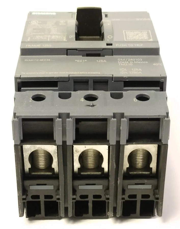 Автоматический выключатель SIEMENS 3VA4112 4ED34 0AA0 3 Pole 125 AMP 3VA4 Frame