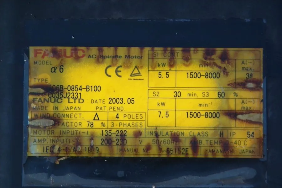 Серводвигатель A06B-0854-B100 Fanuc servo motor a6 15000