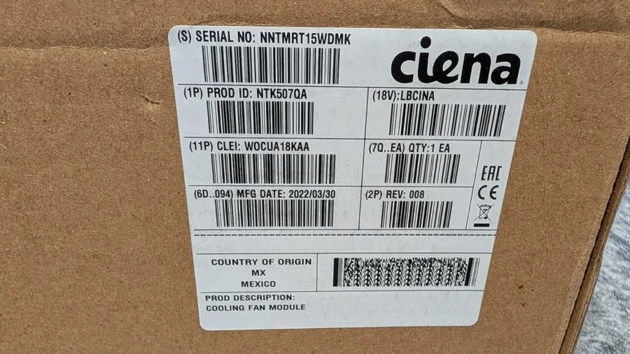 Вентилятор CIENA NTK507QA OME 6500-7 PACKET-OPTIC Cooling Fan Module WOCUA18KAA