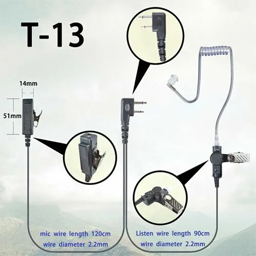 Гарнитура 10x Earpiece Headset для IC-F4 F24 F25 F26 F3001 F4001F4002 F4003 F401 — фото лота 1