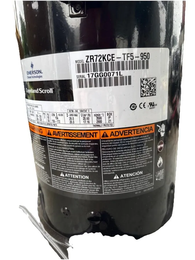 Компрессор Copeland ZR72KCE-TF5-950 Scroll Compressor — фото лота 2