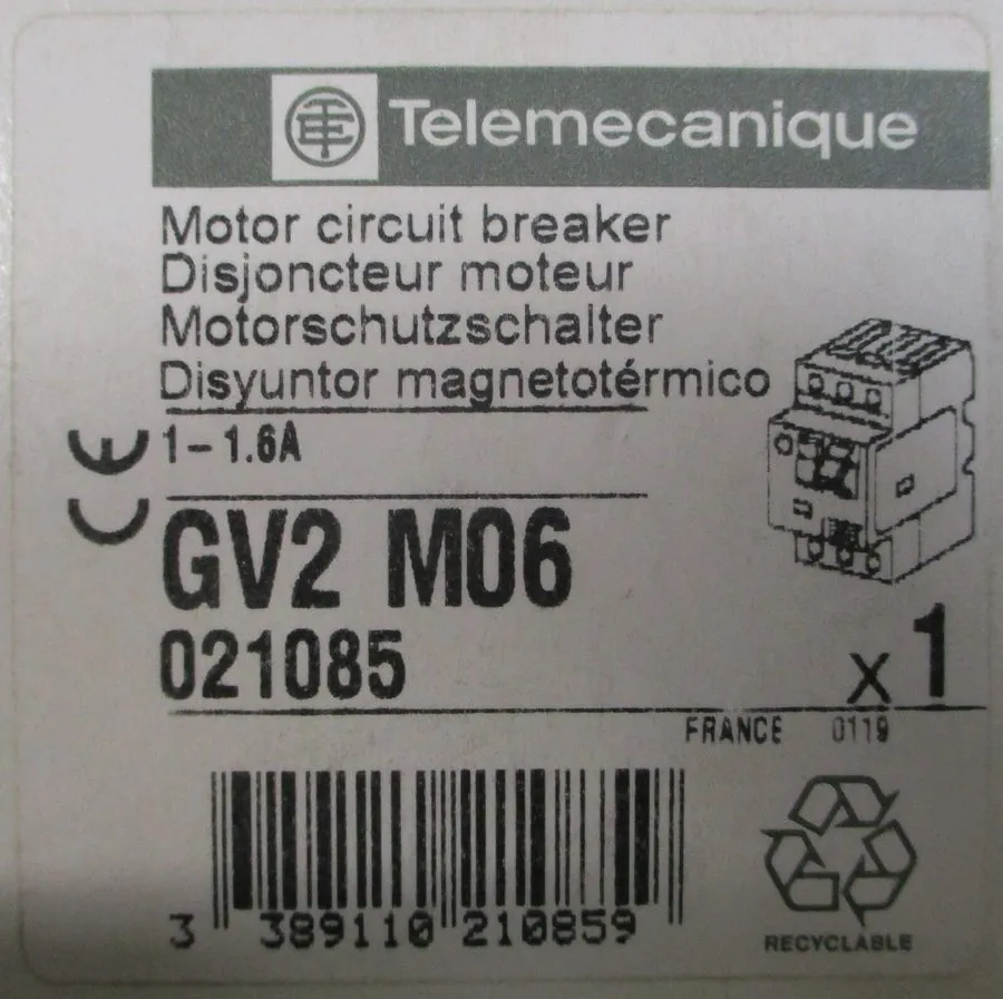 Автоматический выключатель Telemecanique Motor Circuit Breaker GV2-M06 1-1.6A GV