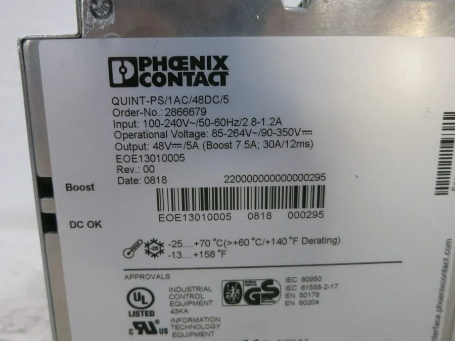 Блок питания QUINT-PS/1AC/48DC/5 2866679 Phoenix Power Supply
