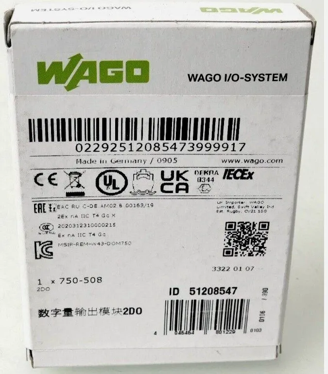 Модуль ввода-вывода Wago 750-508 Digital Output Module 24VDC 2.0A