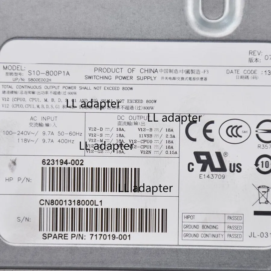Блок питания HP Z620 Workstation Power Supply 800W 623194-001/2 632912-001 71701