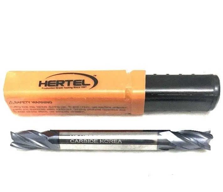 Режущий инструмент Hertel 69910976 1/4" 4FL Double End Square End Mill Solid Car — фото лота 1