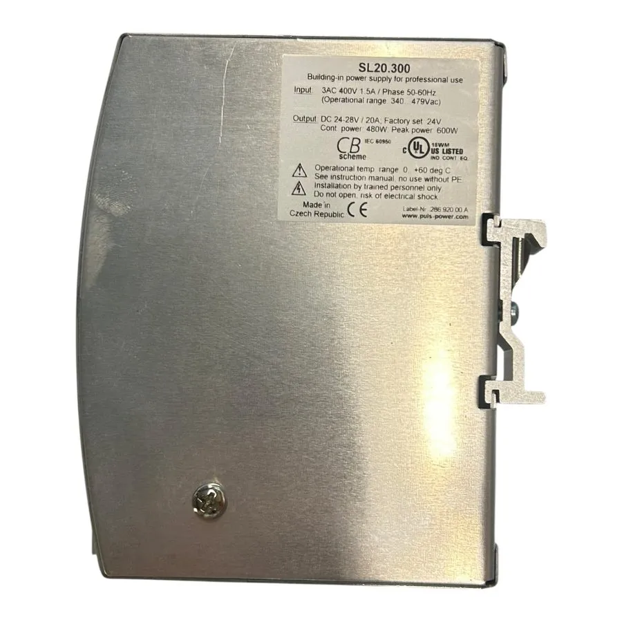 Блок питания PULS Power Supply 24V SL20.300 20A 480W DIN-Rail 3AC 400V Industry