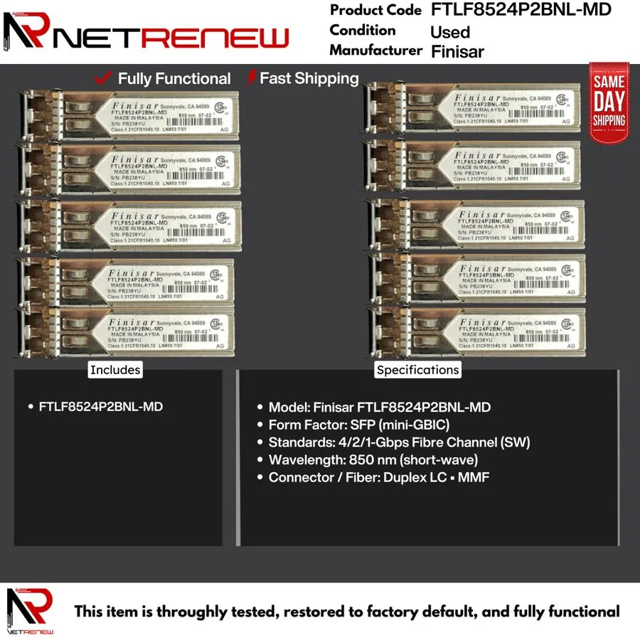 Оптический модуль Finisar 4GB 850nm 21CFR Transceiver FTLF8524P2BNL-MD