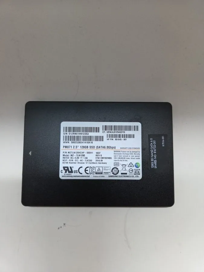 SSD-накопитель Samsung PM851 128GB SSD SATA 6.0 Gbps. Crystal Disc Passed Excell
